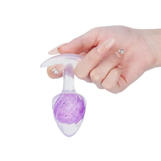 Анальна пробка у формі морозива, фіолетова Liebe Seele Icecream-shaped Crystal Anal Plug - Purple, розмір S