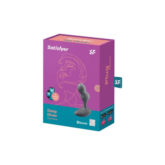 Смарт-масажер простати з керуванням зі смартфона Satisfyer Deep Diver Grey
