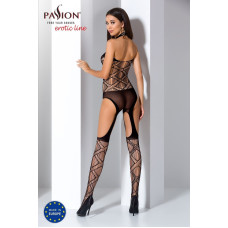 Бодистокинг белого цвета с имитацией трусиков и гольфиков Passion BS060 White