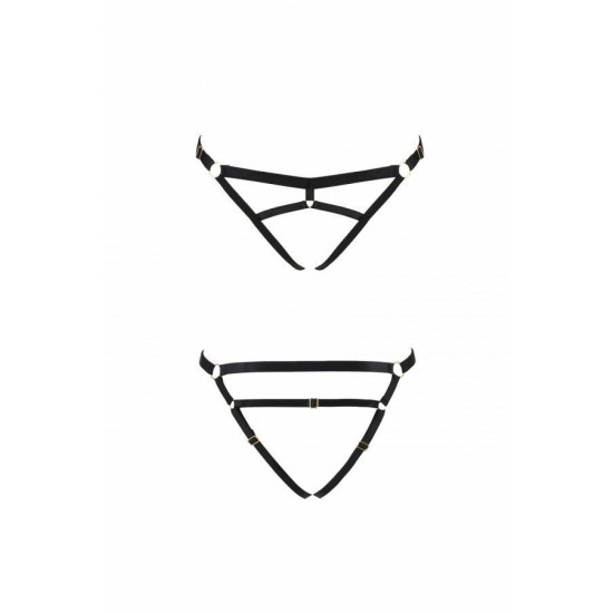 Трусики-стрінги зі стреп, чорні KELIS THONG Black, S/M