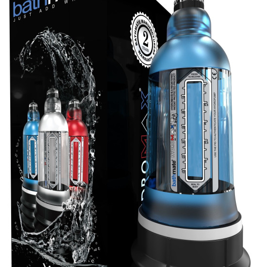 Гидропомпа для члена длиной от 12,5 до 18 см, диаметр до 5,5 см, синяя Bathmate Hydromax 7 WideBoy Blue, X30