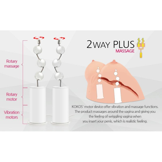 Мастурбатор з вібрацією і масажем Kokos Juliana Breast 2WayPlus