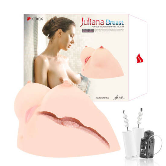 Мастурбатор з вібрацією і масажем Kokos Juliana Breast 2WayPlus