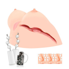 Мастурбатор с вибрацией и массажем Kokos Juliana Breast 2WayPlus