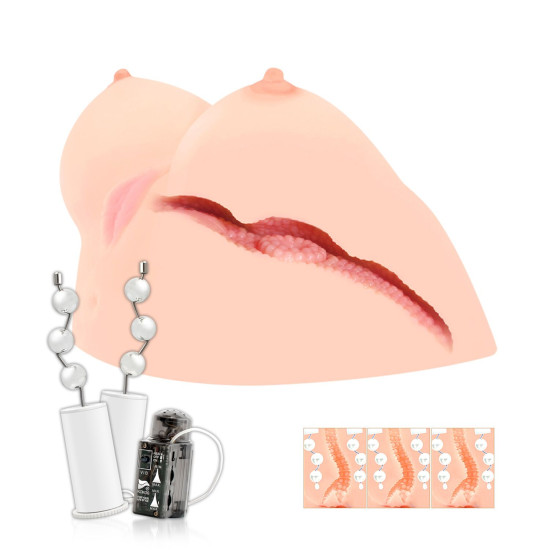 Мастурбатор з вібрацією і масажем Kokos Juliana Breast 2WayPlus