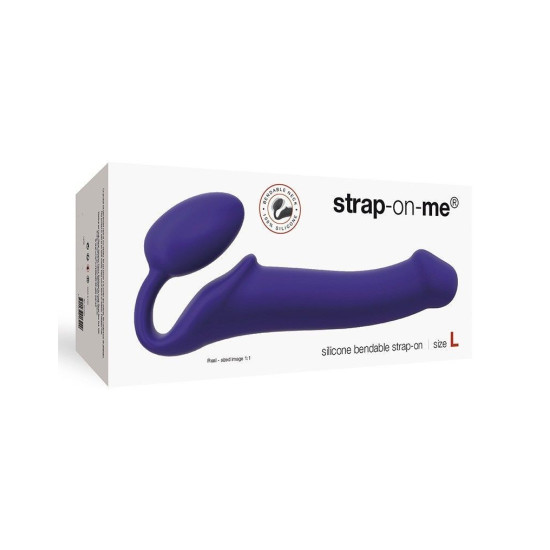 Безремневой регулируемый страпон фиолетового цвета, диаметр 3,7 см Strap-On-Me Violet, L