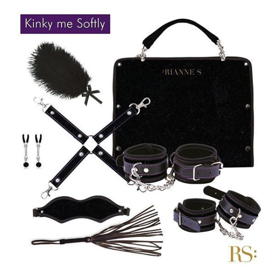 Подарочный БДСМ набор из 8 аксессуаров, черный RIANNE S Kinky Me Softly Black