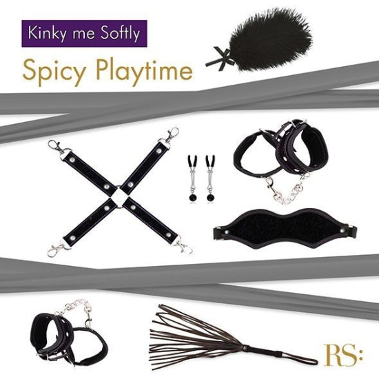 Подарочный БДСМ набор из 8 аксессуаров, черный RIANNE S Kinky Me Softly Black