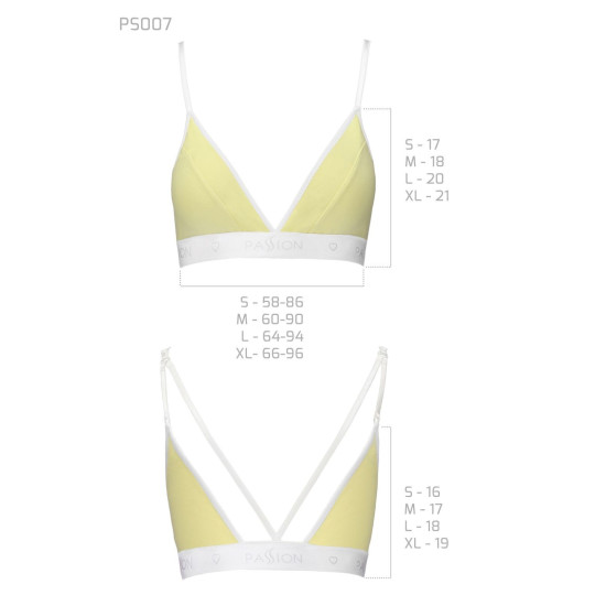 Спортивний топ з подвійними бретелями, жовтий Passion PS007 Top Yellow, S