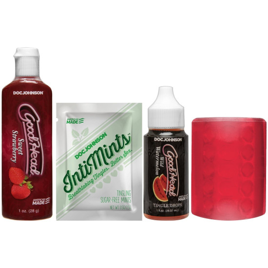 Набор для минета (смазка, капли, конфеты, мастурбатор) Doc Johnson GoodHead Fundamentals Kit