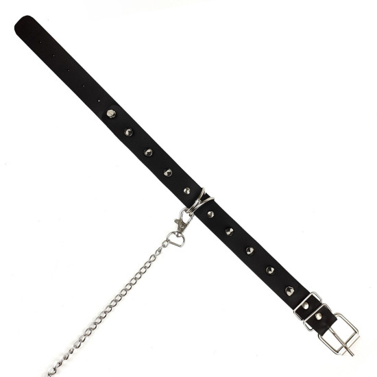 Ошейник с шипами и поводком, черный Art of Sex Collar Spikes and Leash