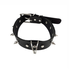 Ошейник с шипами и поводком, черный Art of Sex Collar Spikes and Leash