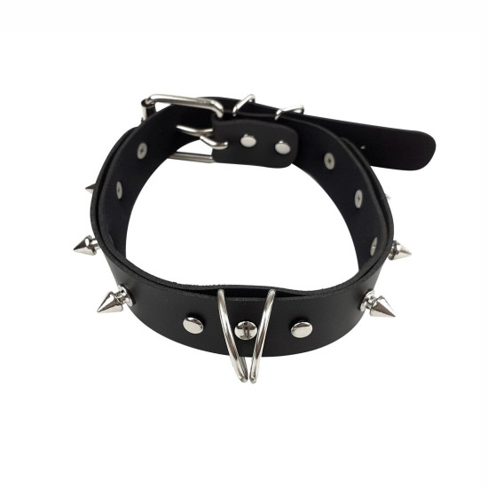 Ошейник с шипами и поводком, черный Art of Sex Collar Spikes and Leash