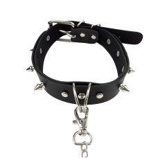 Ошейник с шипами и поводком, черный Art of Sex Collar Spikes and Leash