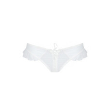 Трусики в горошек с рюшами и шнуровкой, белые Passion Fatin Thong, L/XL
