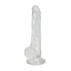 Фалоімітатор на присосці, довжина 18 см, діаметр 3,2 см, прозорий Alive Jelly Dildo Lusty