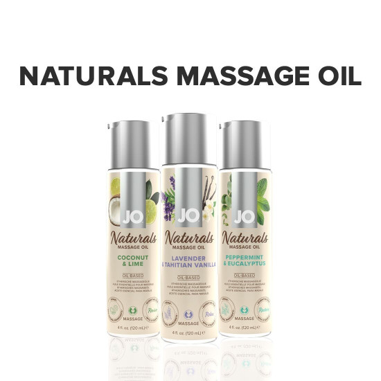 Массажное масло с ароматами лаванды и ванили JO Naturals Massage Oil Lavender & Vanilla, 120 ml