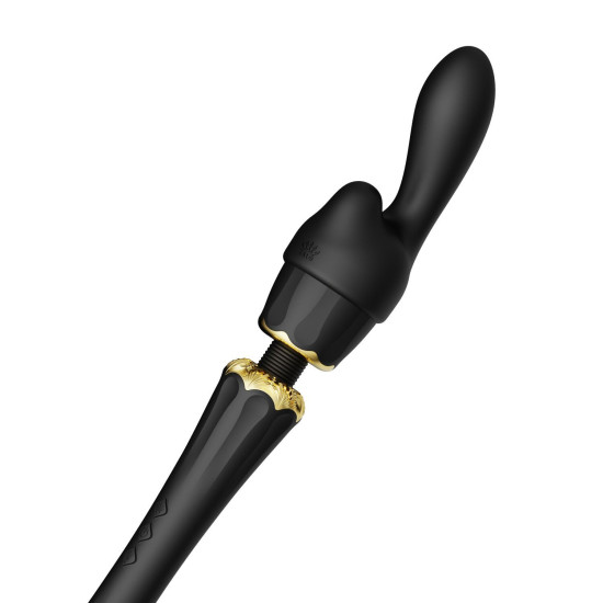 Вібромасажер з насадками, чорний Zalo Kyro Wand Obsidian Black