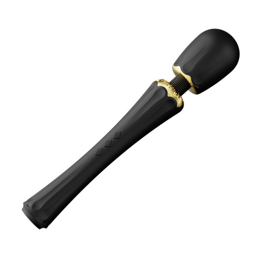 Вібромасажер з насадками, чорний Zalo Kyro Wand Obsidian Black