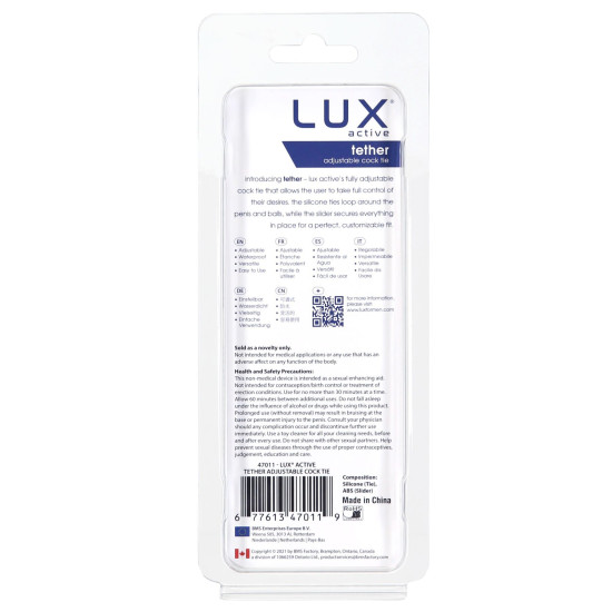 Регулируемое эрекционное кольцо-лассо Lux Active Tether Adjustable Silicone Cock Tie
