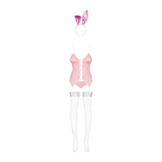 Розовый эротический костюм зайки (4 предмета: топ с подвязками) Obsessive Bunny Suit 4-Pcs Costume Pink, S/M