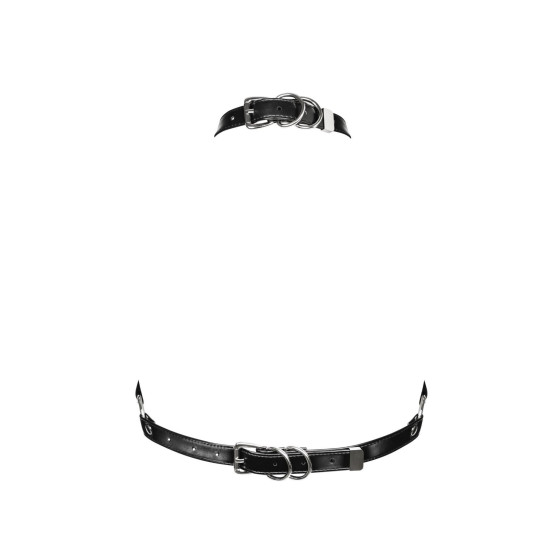 Портупея на грудь из искусственной кожи, черная Obsessive A740 Harness Black, O/S