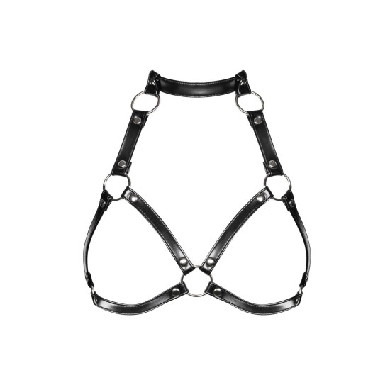Портупея на грудь из искусственной кожи, черная Obsessive A740 Harness Black, O/S