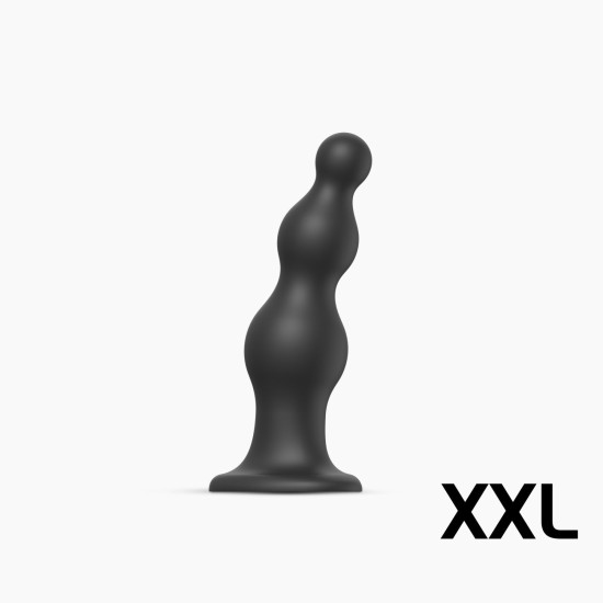 Насадка для страпона с бусинами, чёрная Strap-On-Me Dildo Plug Beads Black, XXL