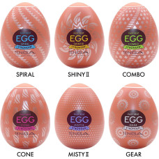 Набір з 6 яєць-мастурбаторів, щільний TPE, випукла текстура Tenga Egg Hard Boiled II Pack