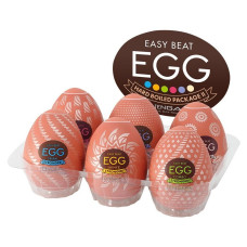 Набір з 6 яєць-мастурбаторів, щільний TPE, випукла текстура Tenga Egg Hard Boiled II Pack