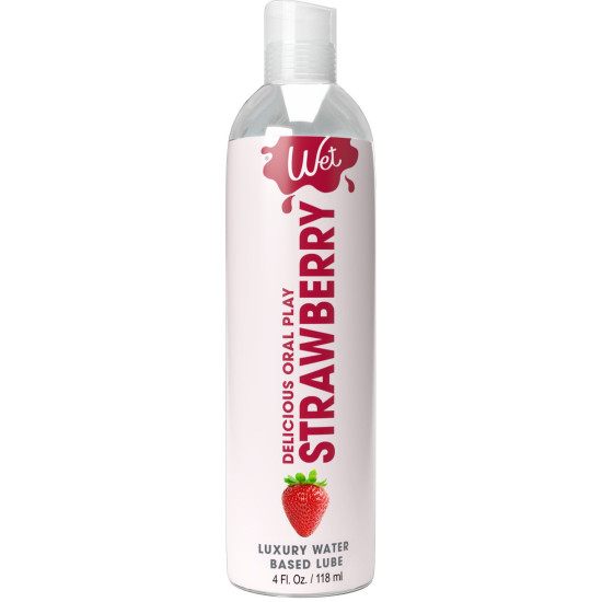 Їстівна змазка для оральних пестощів зі смаком полуниці Wet Oral Play Strawberry, 118 ml