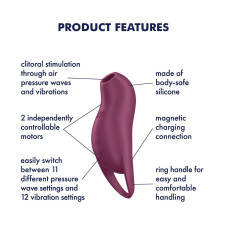Вакуумний кліторальний стимулятор з вібрацією, фіолетовий Satisfyer Pocket Pro 1 Purple