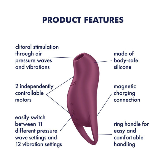 Вакуумний кліторальний стимулятор з вібрацією, фіолетовий Satisfyer Pocket Pro 1 Purple