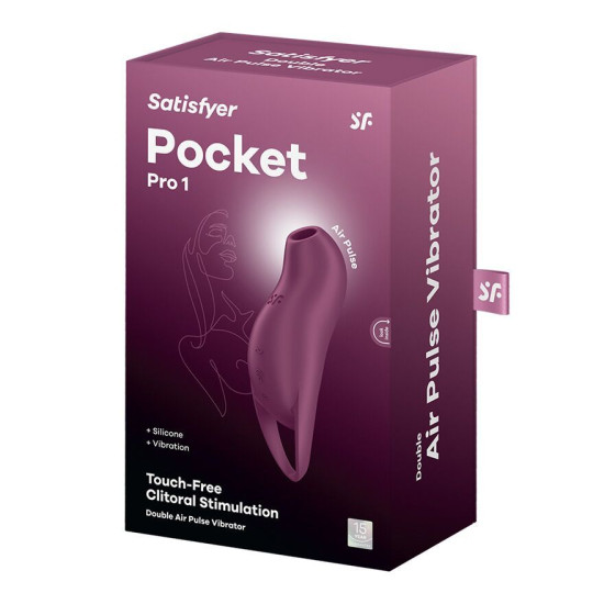 Вакуумний кліторальний стимулятор з вібрацією, фіолетовий Satisfyer Pocket Pro 1 Purple