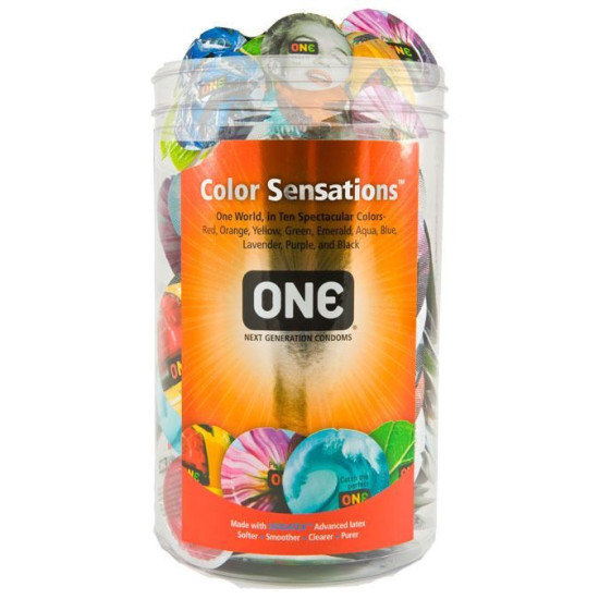 Набор презервативов, мегапак тюб ONE Color Sensations, 100 шт
