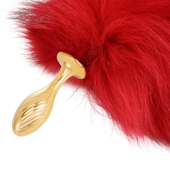 Анальна пробка з червоним хвостом лисиці, форма груші Lockink Sevanda Red Vixen Set with Pear-Shape Plug