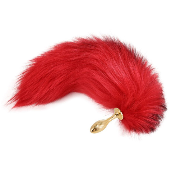 Анальна пробка з червоним хвостом лисиці, форма груші Lockink Sevanda Red Vixen Set with Pear-Shape Plug