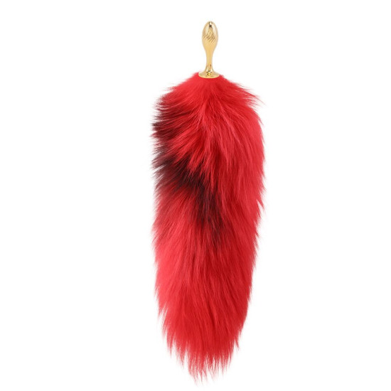 Анальна пробка з червоним хвостом лисиці, форма груші Lockink Sevanda Red Vixen Set with Pear-Shape Plug