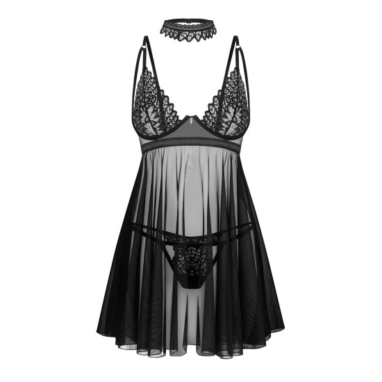 Бэби-долл с трусиками Obsessive Donarella Babydoll & Thong, XL/2XL