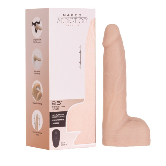 Реалистичный фаллоимитатор с пульсацией Naked Addiction 8.5” Thruster Vanilla