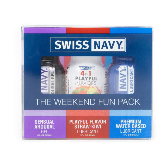 Набор лубрикантов (классический, возбуждающий и съедобный) Swiss Navy Weekend Fun Pack, 3 х 30 ml