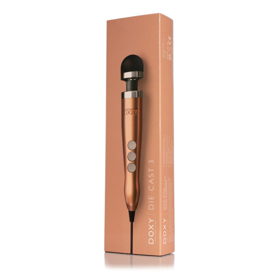 Вібромасажер, металевий корпус, дуже потужний, живлення 220 В Doxy Die Cast 3 Rose Gold