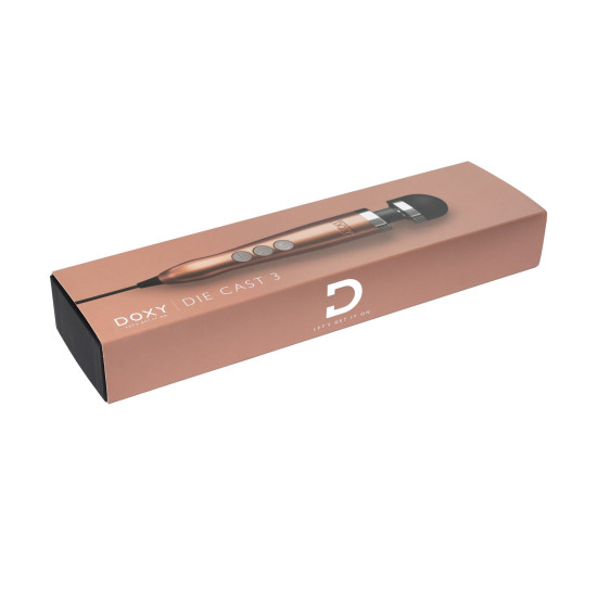 Вібромасажер, металевий корпус, дуже потужний, живлення 220 В Doxy Die Cast 3 Rose Gold