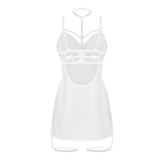 Соблазнительный бэби-долл с кружевами, белый Obsessive Arrowel Chemise White, L/XL