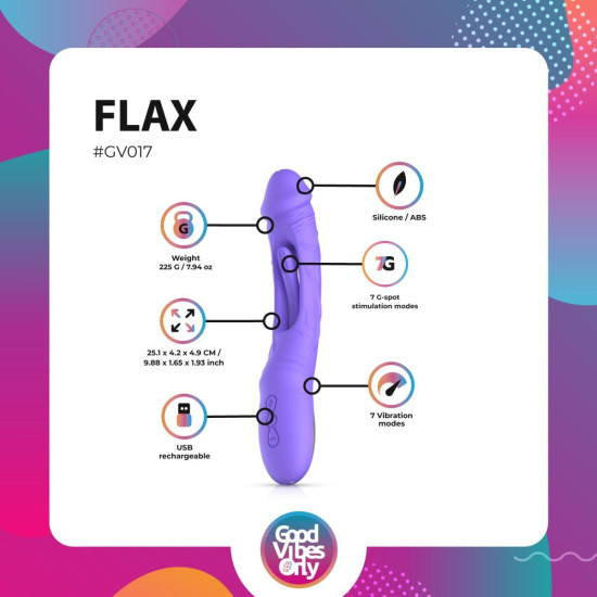 Вибрирующий фаллоимитатор со стимуляцией точки G Good Vibes Only Flax Vibrating Dildo With G-Spot Stimulator