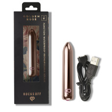Вибропуля, 16 режимов, золотистая Rocks Off Bullet Golden Rose 16 Settings