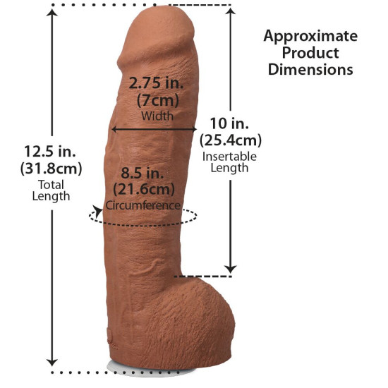 Фалоімітатор з мошонкою, довжина 30.5 см Doc Johnson The Realistic Cock ULTRASKYN - 12 Inch Hung with Balls Caramel