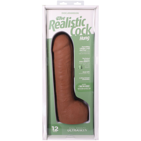 Фалоімітатор з мошонкою, довжина 30.5 см Doc Johnson The Realistic Cock ULTRASKYN - 12 Inch Hung with Balls Caramel