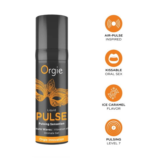Смоктайзер для клитора с эффектом посасывания, ледяная карамель Orgie Liquid Pulse, 15 ml