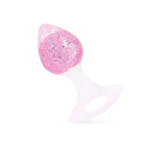 Анальна пробка у формі серця, рожева Liebe Seele Heart-shaped Crystal Anal Plug - Pink, розмір S
